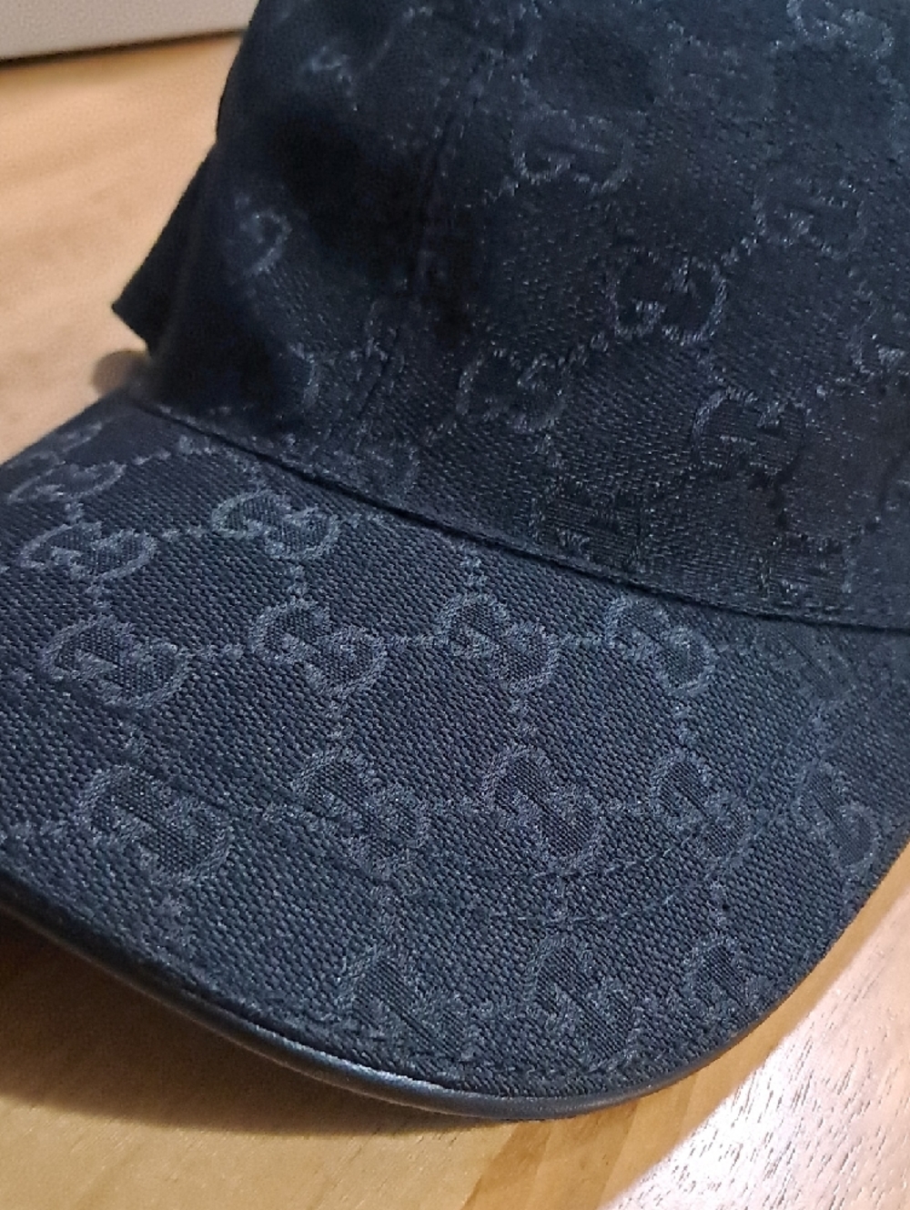 Unisex Gucci Black Monogram Baseball Cap - Picture 2 of 5